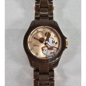 Unique‎ Walt Disney Accutime Brown & Bronze Ladies Mickey Mouse Watch